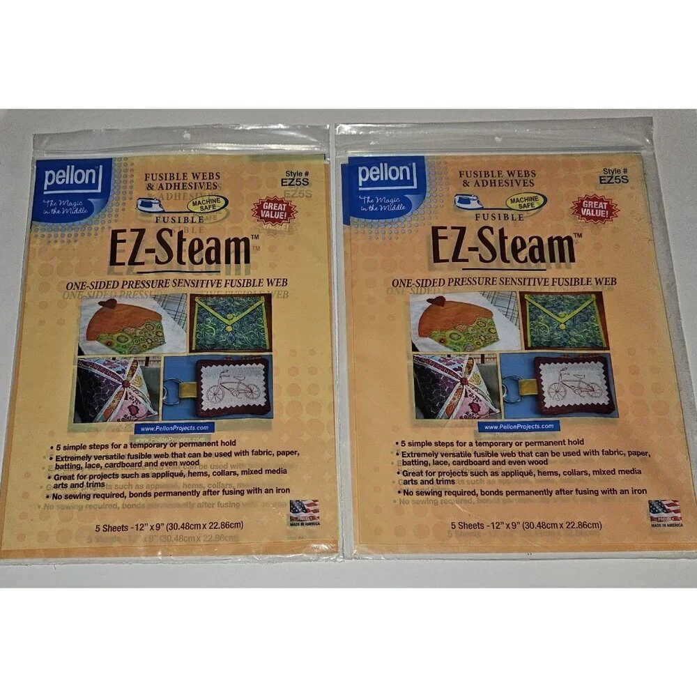 Pellon Fusible Webs Adhesives EZ-Steam EZ5S EZ25S Mixed Lot (2 sealed 1 partial)